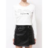 アイボリー | ロゴパッチクロップロングスリーブTシャツ | EMODA