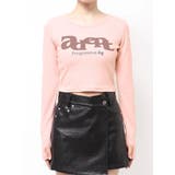 ピンク | ロゴパッチクロップロングスリーブTシャツ | EMODA