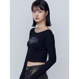 ロゴクロップドロングスリーブTシャツ | EMODA | 詳細画像3 