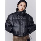 ブラック | フェイクレザーショートダウン | EMODA