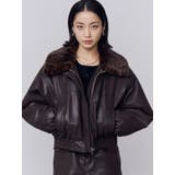 ブラウン | フェイクレザーブルゾン | EMODA