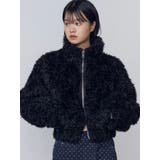 ブラック | シングルミニボアブルゾン | EMODA