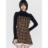 ブラウン | ヘムレイヤードフレアミニワンピース | EMODA