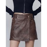 ブラウン | アシンメトリーラップスカート | EMODA