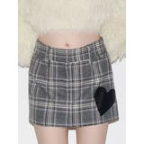 グレー | ハートパッチボックスミニスカート | EMODA