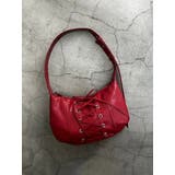 レッド | レースアップハーフムーンバッグ | EMODA