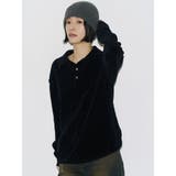 【VEQUM】VELOUR TEXTURE KNIT POLO | EMODA | 詳細画像11 