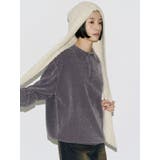【VEQUM】VELOUR TEXTURE KNIT POLO | EMODA | 詳細画像4 