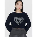 ブラック | クレーピングパッチシャギーニット | EMODA