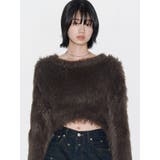 ブラウン | グロスミックスショートニット | EMODA