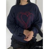 ネイビー | ハートロゴオーバースウェットプルオーバー | EMODA