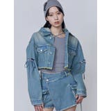 カットスリーブフードデニムブルゾン | EMODA | 詳細画像18 