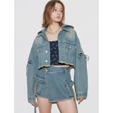 カットスリーブフードデニムブルゾン | EMODA | 詳細画像4 