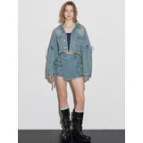 カットスリーブフードデニムブルゾン | EMODA | 詳細画像5 