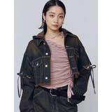 カットスリーブフードデニムブルゾン | EMODA | 詳細画像8 