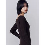 フロントボタンリブニットワンピース | EMODA | 詳細画像17