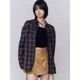 ネイビー | エッジレースオーバーシャツ | EMODA