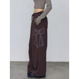 ブラウン | リボングラフィックスウェットパンツ | EMODA