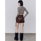 カーゴラップフェイクレザーショートパンツ | EMODA | 詳細画像11 