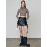 カーゴラップフェイクレザーショートパンツ | EMODA | 詳細画像44 