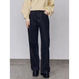 インディゴ | ミッドワイドジャストウエストジーンズ | EMODA