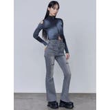 カーブレースアップハイウエストフレアパギンス | EMODA | 詳細画像13 