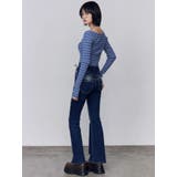 カーブレースアップハイウエストフレアパギンス | EMODA | 詳細画像18 