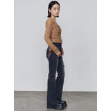 カーブレースアップハイウエストフレアパギンス | EMODA | 詳細画像6 