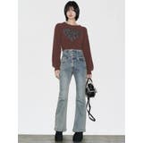 バックリボンフレアハイウエストパギンス | EMODA | 詳細画像34 