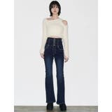 バックリボンフレアハイウエストパギンス | EMODA | 詳細画像4 