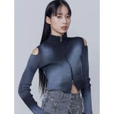 ブラック | カットウォッシュドプレーティングジップニット | EMODA