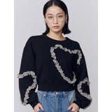 ブラック | ギャザーハートニット | EMODA