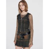 インディゴ | プリーツヘムレイヤードデニムワンピース | EMODA