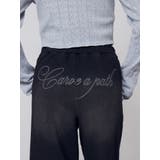 ブラック | レイヤードロゴスウェットパンツ | EMODA