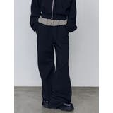 ブラック | ウエストフリルスウェットパンツ | EMODA