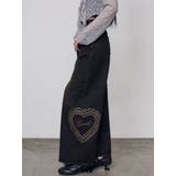 ブラック | レースグラフィックルーズデニム | EMODA