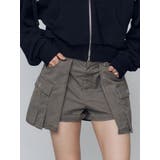 カーキ | レイヤードボックススカートパンツ | EMODA