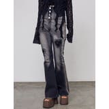 ブラック | ハートダメージハイウエストフレアパギンス | EMODA