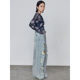 バルキーワイドハイウエストクラッシュジーンズ | EMODA | 詳細画像11 