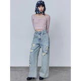 バルキーワイドハイウエストクラッシュジーンズ | EMODA | 詳細画像16 