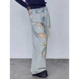 バルキーワイドハイウエストクラッシュジーンズ | EMODA | 詳細画像5 