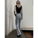 ドットラインハイウエストフレアパギンス | EMODA | 詳細画像11 