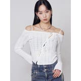 ホワイト | ホールリボン2WAYニット | EMODA