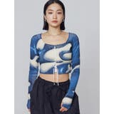 ネイビー | フロントレースアップフィットニット | EMODA