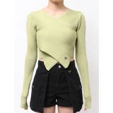 ライム | ワイドクロスクロップドニット | EMODA