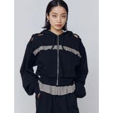 ブラック | カットアウトリボンフーディ | EMODA