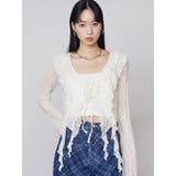 ドットラッフルフリルクロップトップ | EMODA | 詳細画像13 