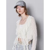 ドットラッフルフリルクロップトップ | EMODA | 詳細画像3 