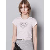 ピンク | エンブレムハートパッチTシャツ | EMODA