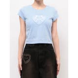 ブルー | エンブレムハートパッチTシャツ | EMODA